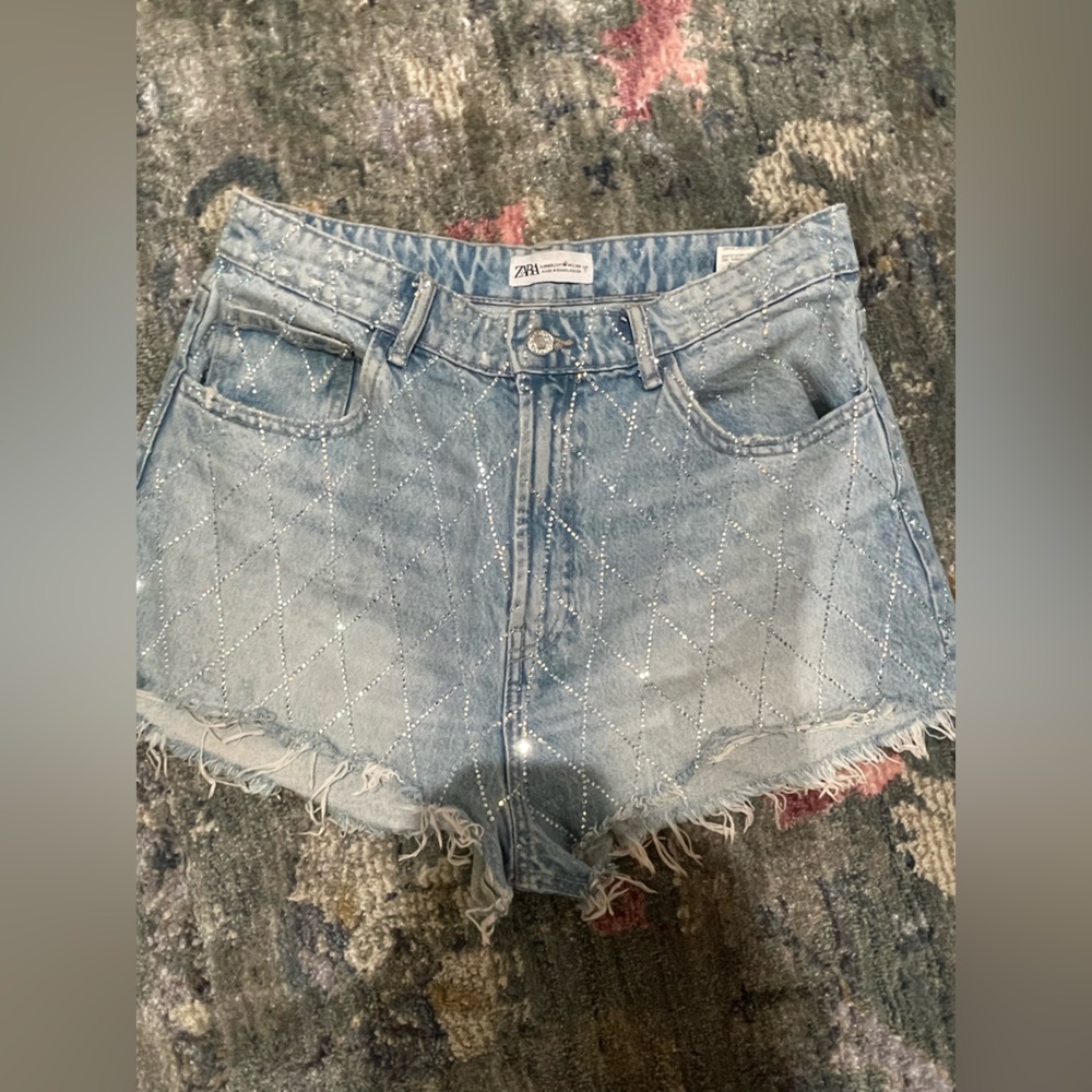 Zara Light Blue Jean Shorts